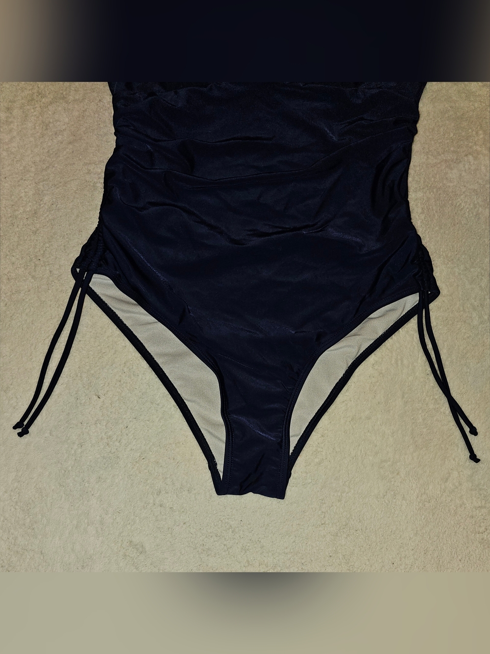 Navy Ruched One-Piece Swimsuit - Picture 4 of 8